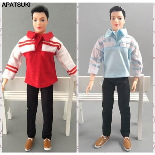 1/6 Boy Doll Clothes Top Shirt & Black Trousers Pants For Ken Doll Outfits Clothes For Barbies Boyfriend Ken Prince Doll Toy