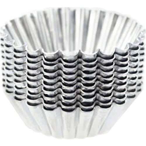 10 Pcs Aluminum Egg Tart Cup Jelly Maker Mould Home Kitchen Baking Tools Cake Cupcake Bakeware DIY Decorating Accessories