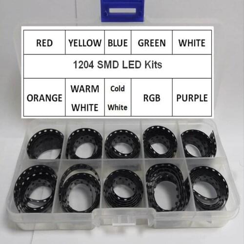 500pcs/lot 5 colors x 100pcs 1204 1206 Side SMD LED light kit LED Package Red White Green Blue Yellow 1204 led