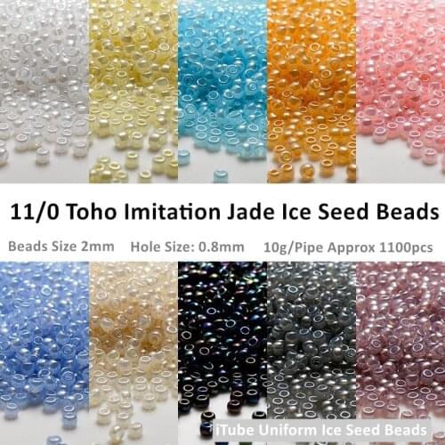 1100Pcs/Pipe 11/0 Toho Glass Beads 2mm Uniform Japanese Imitation Ice Seed Beads For DIY Jewelry Making Earrings Bracelet Craft