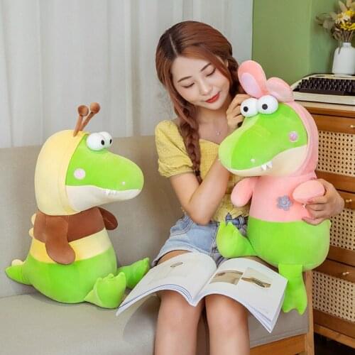 22/35/45cm Transformed Dinosaur Cartoon Doll Plush Toys Soft Stuffed Animals Pillow For Kids Lovers Birthday Valentines Gift