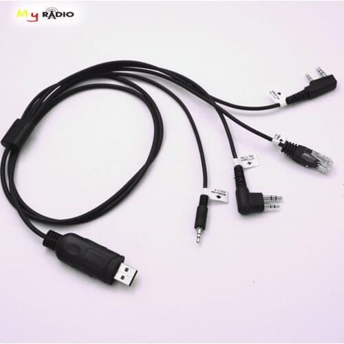 4 in 1 USB Program Programming Cable Adapter & CD for Kenwood Motorola Baofeng HYT series ham transceiver Multi-interface Ga