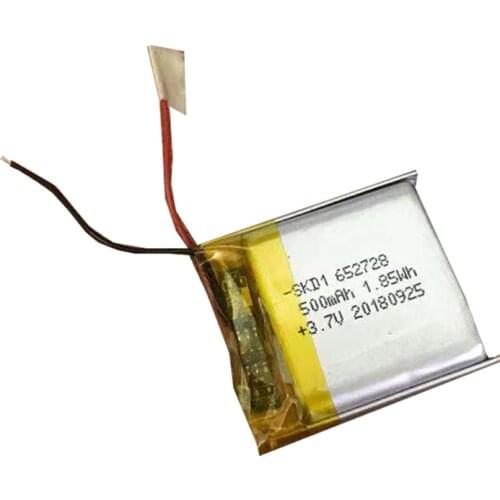 652728 3.7v 500mAh 28mm*27mm*6.5mm Size Rechargeable Lithium Li-po Li-polymer Li Ion Smart Watch Battery