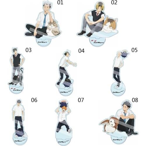 Anime Haikyuu!! Acrylic Desk Stand Figures Models Volleyball Teenagers Figures Plate Holder Cake Topper Activities Table Decor