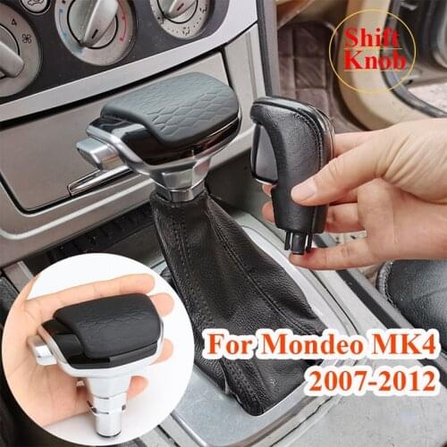 Car Automatic Transmission Gear Shift Head, for Ford Mondeo MK4 2007 2008 2009 2010 2011 2012 Leather Gear Shift Knob