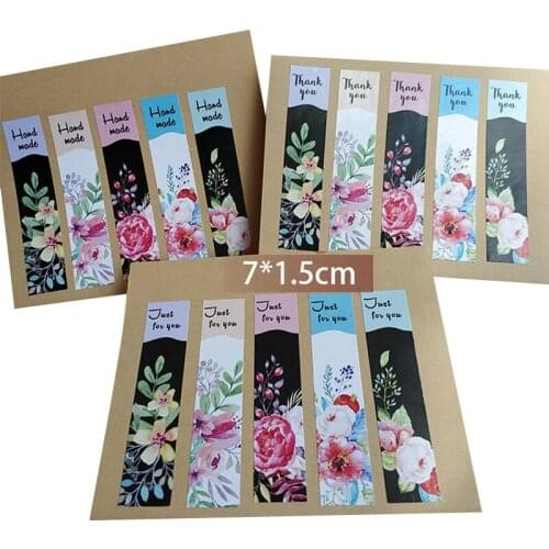 Free shipping 500pcs Long striped flower just for you seal sticker thank you sticker hand made label journaling stationery