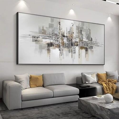Large Decorative hand painted Industrial Style wall painting Modern Oil Paintings Living Room Murals Sofa Background Wall arts