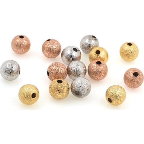 10PCS Brushed Beads,Round Spacer Beads, Beaded Charm, DIY Jewelry And Bracelet Necklace Making Supplies 8MM