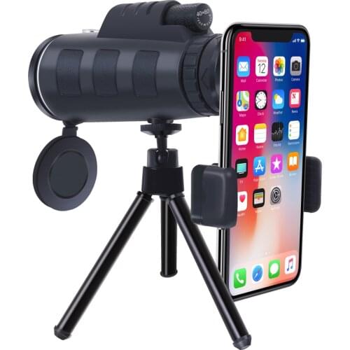 Black Viewing Glasses HD Telescope Durable Illumination Monocular Telescope Practical 40X60