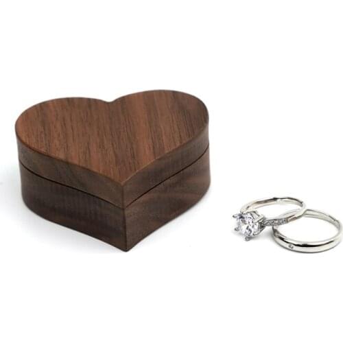 1Pcs Wood Jewelry Box Portable Storage Box Antique Style Wedding Ring Holder Decoration Box Material Suppliers