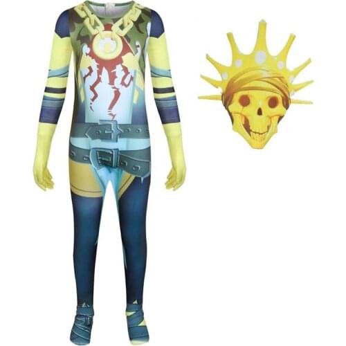 Halloween Costume for Kids Game Skin Decoration Raven Boys Cosplay Clothes Zipper Bodysuit Battle Royale Party Funny Clothing