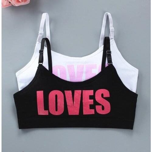 TEEN Girls Bra Developmental Period Cotton Tube Top Sling Summer Junior High School Students Girls Small Vest Underwear 9-14T