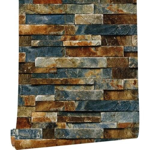 Home Decor 3D PVC Brick pattern Wall Paper Brick Stone Wallpaper Self-Adhesive Living Room Bedroom 3D Wallpapers Decoration