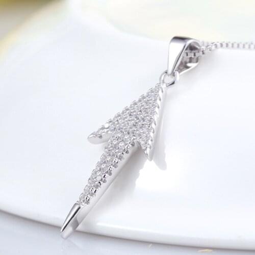 DOYUBO Simple Design Womens Sterling Silver Charms Necklaces Fish Shape Pendant Chains White Cubic Zircon Silver Necklace VA037