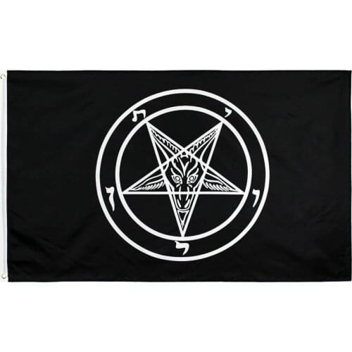 90x150 CM Roman Catholic Church knights Templar pentagram Baphomet flag of Satan for Decoration