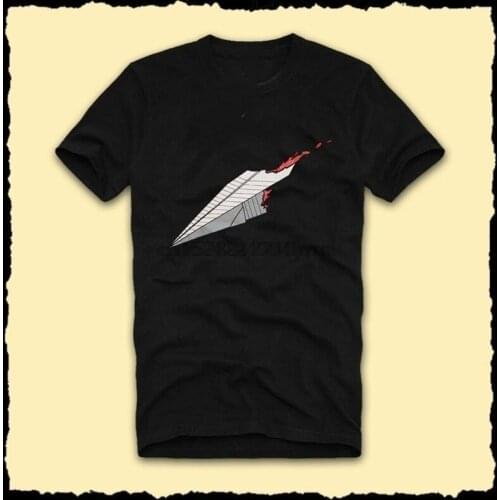 Origami Paper Plane Crash T-Shirt Men Fashion Short Sleeves Cotton Tops Clothing Black Women Tshirt