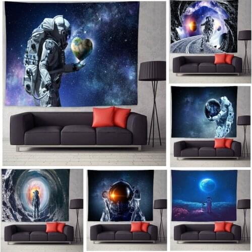 Astronaut Tapestry Trippy Tapestry Psychedelic Galaxy Space Tapestry Hippie Spaceman Tapestry Landscape Tapestry Wall Hanging