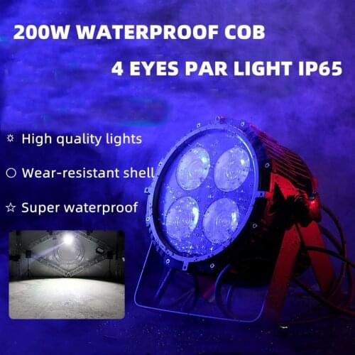 HOT Disco LED Waterproof Par 4X50W Warm White Cool White COB Par Light DMX 512 Stage Lighting Spotlighting DJ Party Wedding