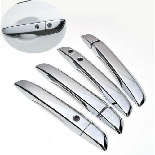 Chrome Carbon Fiber Style Door Handle Cover Trim For Honda Civic 2016 2017 2018 Overlay Car Styling Molding