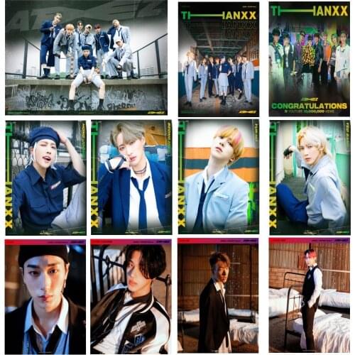 K-POP Ateez Music Band ZERO FEVER Part.1 Posters Wall Prints Glossy Papers THANXX wall sticker Bedroom Decoration Home Art Brand