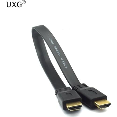 Full HD Short HDMI-1.4V Male To Male Plug Flat Cable Cord For PS3 Audio Video HDTV TV 30cm 50cm 100cm Marc
