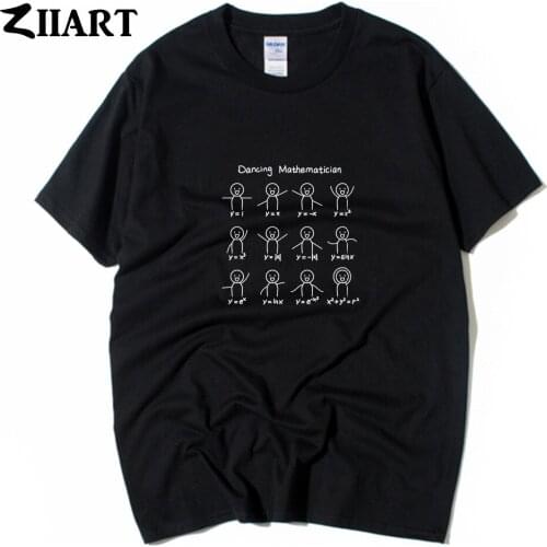 Beautiful dance moves dancing mathematician cartoon Couple Clothes Boy Man Summer Short-Sleeve T-Shirts ZIIART