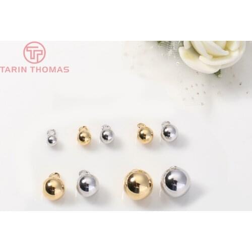 12PCS 4x7MM 5x8MM 6x9MM 8x11MM 10x13MM 24K Gold Color Plated Brass End Beads Small Round Beads for Jewelry Making Findings