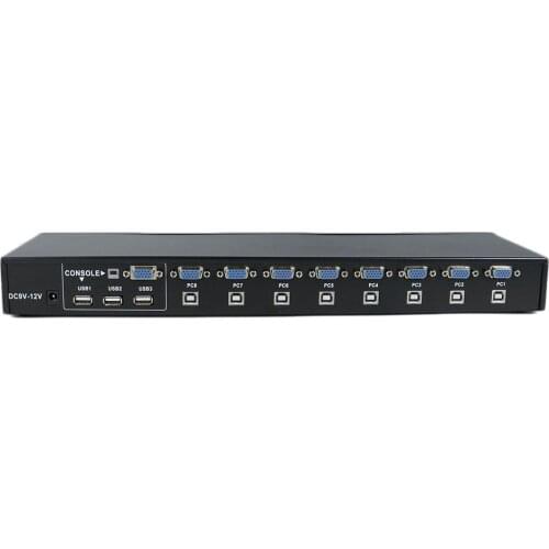 Small Size 8 Ports USB 2.0 External KVM Switch Box Manual Switcher Support for 1920x1440 VGA Splitter Adapter