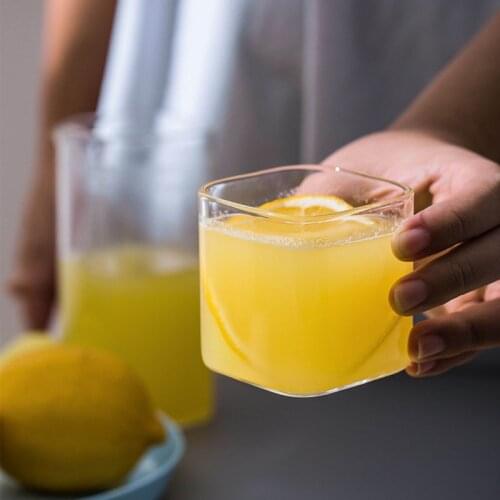 Creative Glass Cup Transparent Coffee Milk Whiskey Tea Beer Glass Cups Heat Resistant Glass Wine Mug Home Bar Drinkware