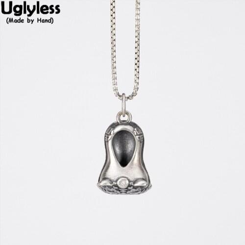 Uglyless MINI Tiger Shoes Necklaces NO Chains 925 Silver Animals Tiger Pendants Studs Earrings Thai Silver Vintage Jewelry Sets