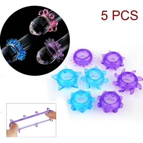 5 pcs/set Silicone Cock Ring Delay Premature Ejaculation Condom Set Dick Lock Ring New Sex Tools Shop for Men Penis Ring