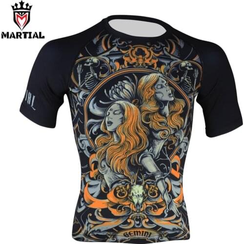 Martial :Gemini cheap mma rashguards boxing jerseys mens quick-dry shirt athletic quick dry shirt