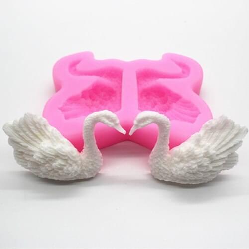 Wholesale Silicone mold P122 swan shape handmade chocolate clay mold Fondant cake decoration mold DIY tools