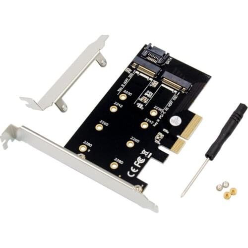 PCIE to M2 Hard Disk Adapter Expansion Cards PCI-E X4 3.0 M.2 SSD SATA/NVME Protocol NGFF M key/B key/B&M key Computer