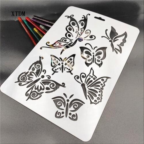 Butterfly plastic mold shield DIY cake scrapbook stencils hollow Embellishments printing lace ruler Valentines Day