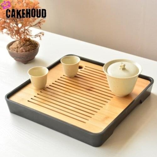 CAKEHOUD Chinese Kung Fu Tea Set Tea Table Service Tray Bamboo Tea Tray Saucer Travel Dry Bubble Tray Tea Ceremony Accessories