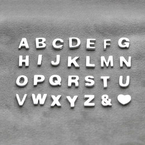 Real 925 Sterling Silver 26 Letter Pendant Necklace For Fashion Women Hiphop Fine Jewelry Minimalist Wholesale Accessories