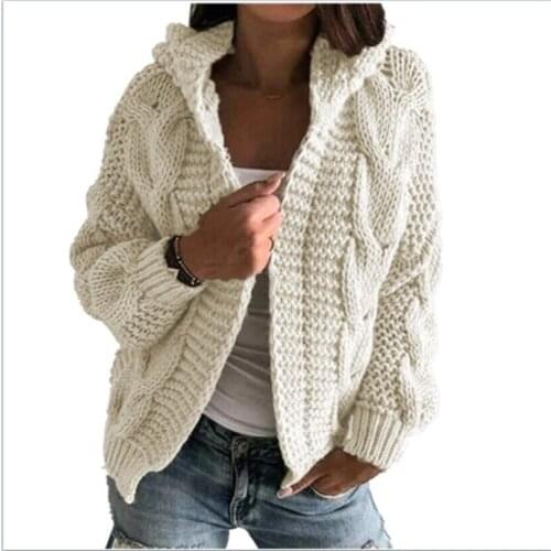Women Autumn And Winter Solid Thick Knitted Short Sweater Women Elegant Knitted Office Cardigan Jumper Coat