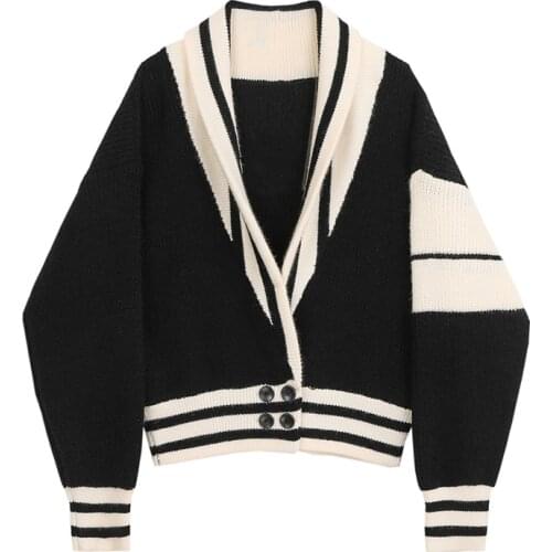 Sweater Women Striped Japanese style Sleeveless V neck All match Loose Casual style Lovely Students Fashion Ulzzang cardigans