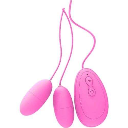 Womens special frosted wired double-jumping egg multi-frequency vibration remote control fun orgasm clitoral stimulation
