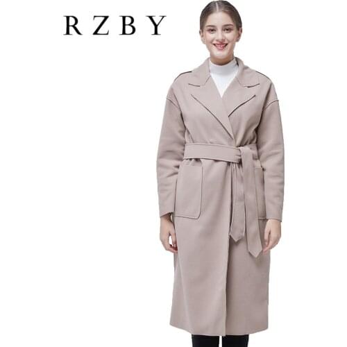 Abrigos Invierno Mujer Enchanting Turn Collar Mulher Parka Casaco Solid With Belt Płaszcz Damski Fit One Button Ovecoats RZBY064