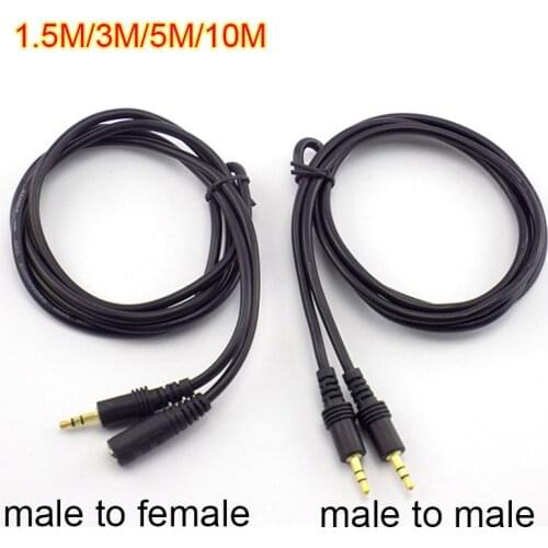 1.5/3/5/10M DC 3.5mm RCA Stereo Audio Male jack to Male to Female Extension Cable Cord For Headphone MP3/4 TV Computer Connector