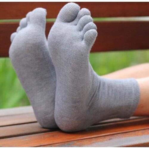 1 Pair Summer Breathable Mens Cotton Toe Socks Pure Sports Basketball Five Finger Socks YS-BUY