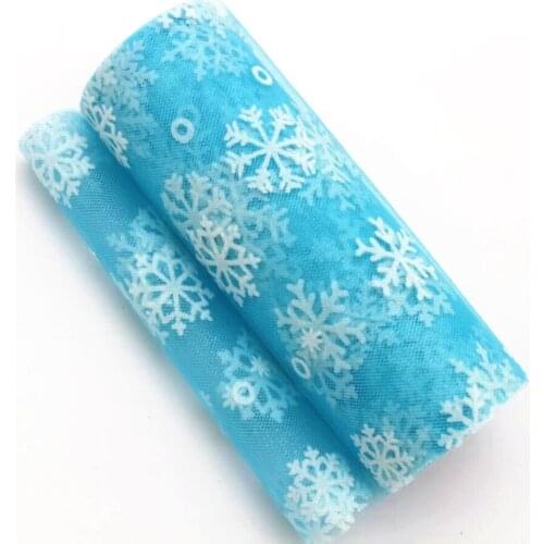 10 yards/roll 6 '15cm snowflake gauze ribbon tulle DIY handmade material bow pompon skirt Christmas wedding decoration wholesale