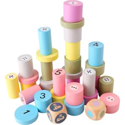 32 PCS Wooden Stacking Board Math Game Tumble Tower Building Block Fun Funny Novelty Interesting Toys For Children Birthday Gift