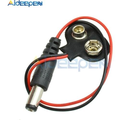 5Pcs/lot 9V Battery Holder Clip Male Line Battery Connector Adapter Black Hard Case For Arduino Uno R3 DIY Jack Connector