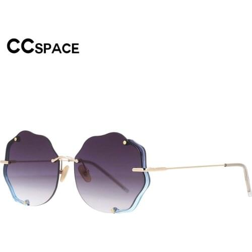 53224 Brand Ladies Colorful Rimless Sunglasses Designer Anti-Ultraviolet Fashion Retro Glasses