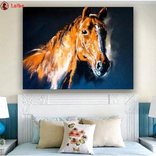 Diamond embroidery Abstract animal art, horse full square round drill diamond painting 5d diy diamond mosaic home decoration