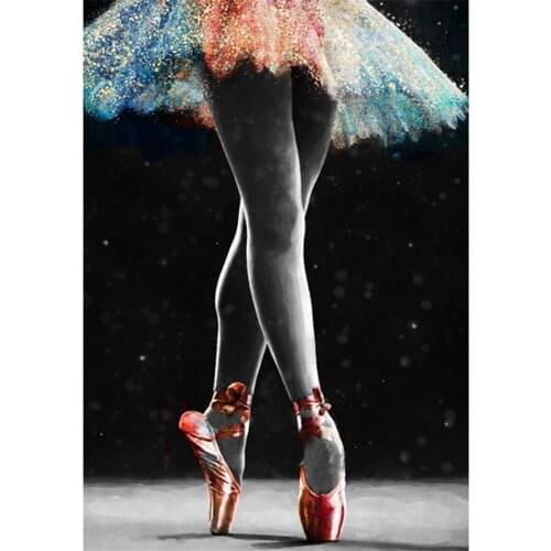 Ballet Dancer Ballerina Girl With Colorful Diy Diamond Painting Cross Stitch 5D Full Square Drill Diamond Embroidery Home Decor