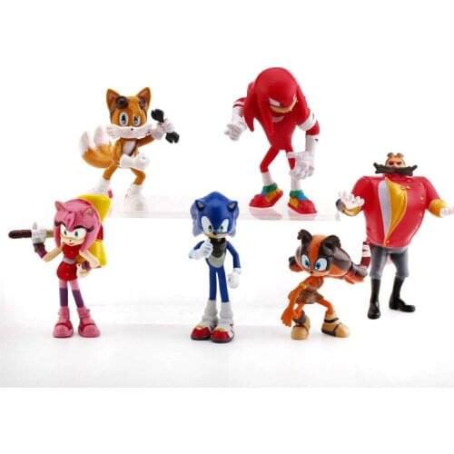 Bnadai Animation Sonik Hedgehog 6pcs/set Cake Decoration PVC Model Toy Collection Ornaments Gifts for Children
